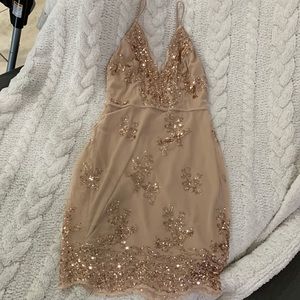 Sequenced rose gold dress